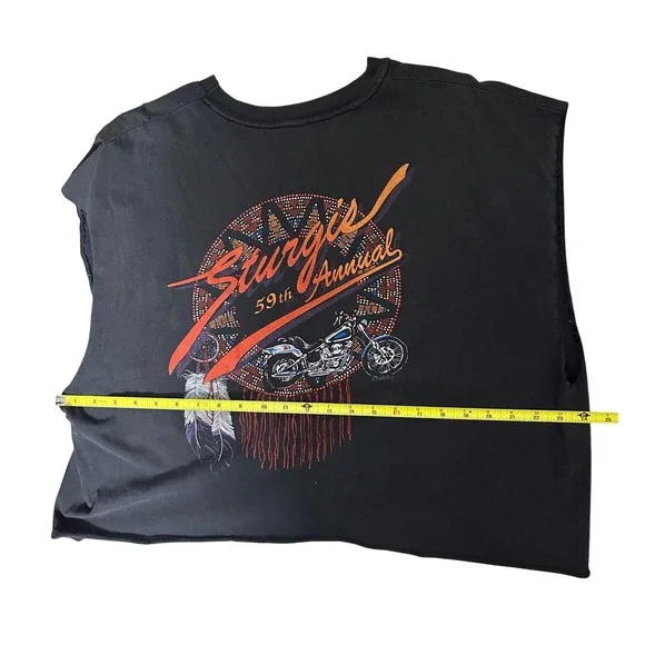 Vintage 90's y2k sturgis bike rally bald eagle graphic tee muscle tshirt - Picture 6 of 7